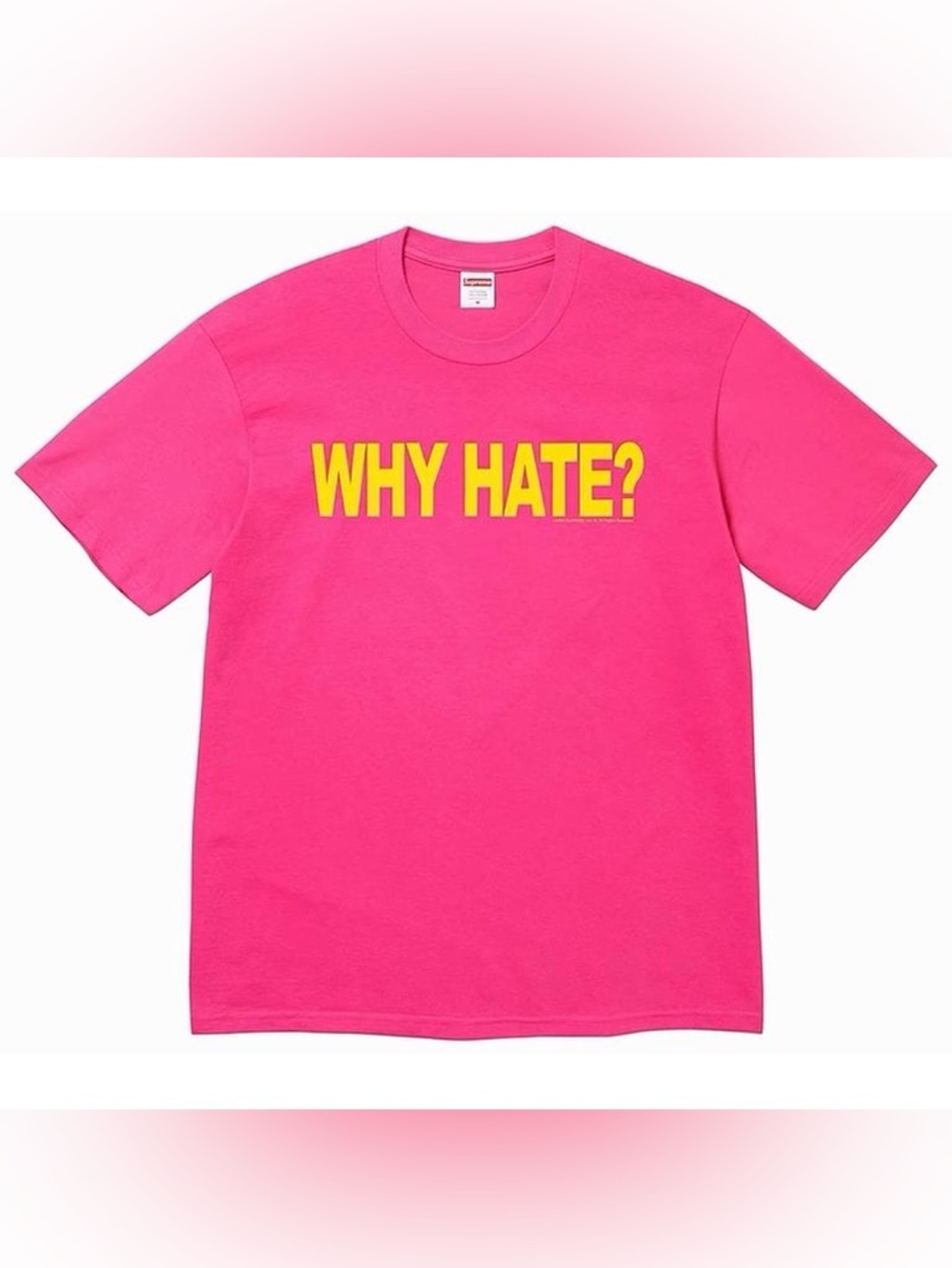 Supreme Based Tee Lil B “Why Hate” Logo Graphic T-Shirt in Fuchsia SS26 Size XL